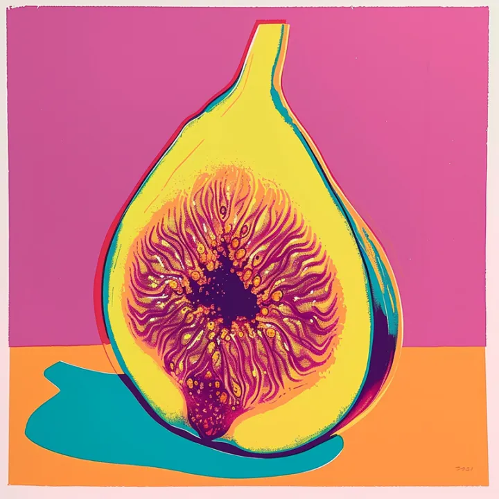 Midjourney: colorful risograph of a fig с --stylize 100