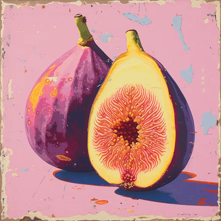 Midjourney: colorful risograph of a fig с --stylize 750